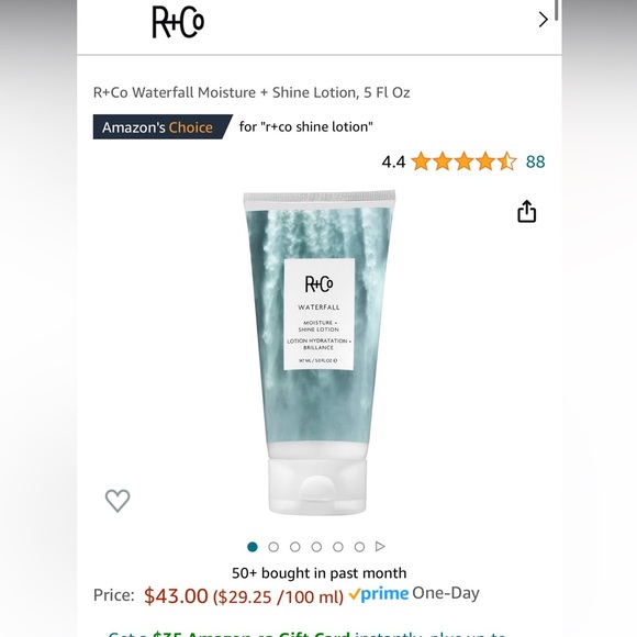 Brand new R+Co Waterfall moisture shine lotion - Picture 2 of 3